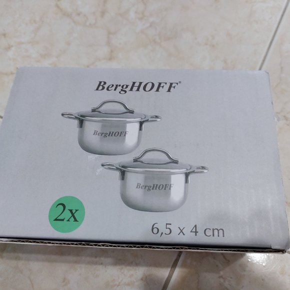 BERGHOFF Set of 2 18/10 Stainless Steel Covered Mini Pots - Picture 3 of 12